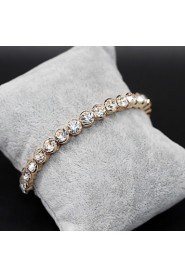 18K Golden Crystal Rhinestone Bangle Bracelet for Women Party