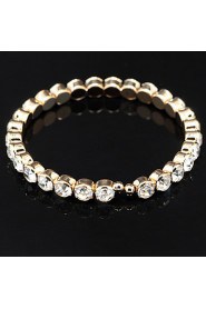 18K Golden Crystal Rhinestone Bangle Bracelet for Women Party