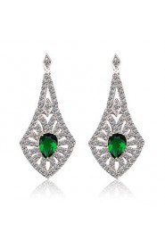 Solitaire Earrings Women's Vermeil/Brass Earring Cubic Zirconia