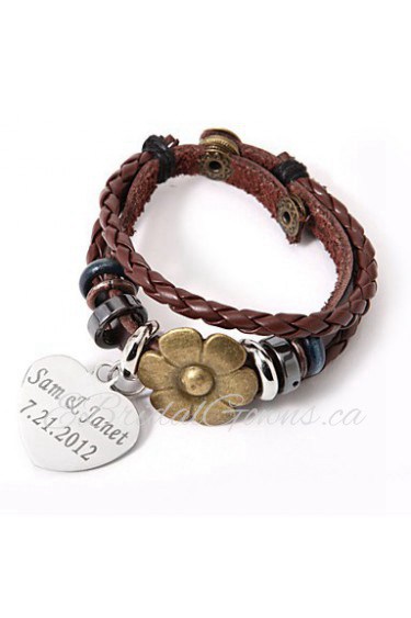 Men's/Unisex/Women's Personalized/Fashion Bracelet Alloy/Leather Non Stone