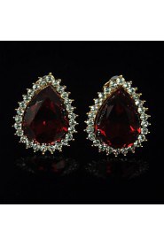 Women's Red Gem Stud