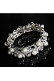 Women's Chain / Strand / Round Bangles Bracelet Imitation Pearl / Alloy Imitation Pearl / Rhinestone