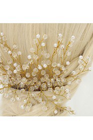Women's / Flower Girl's Crystal / Alloy / Imitation Pearl Headpiece-Wedding / Special Occasion Hair Combs 1 Piece Clear Round