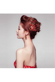 Red Rhinestone Butterfly Party Headpieces with Comb