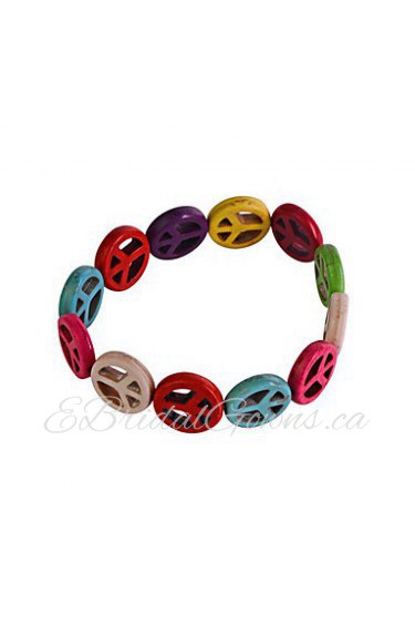 1.5mm Colorful Peace Symbol Bracelet