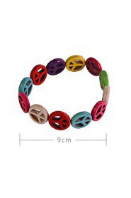 1.5mm Colorful Peace Symbol Bracelet