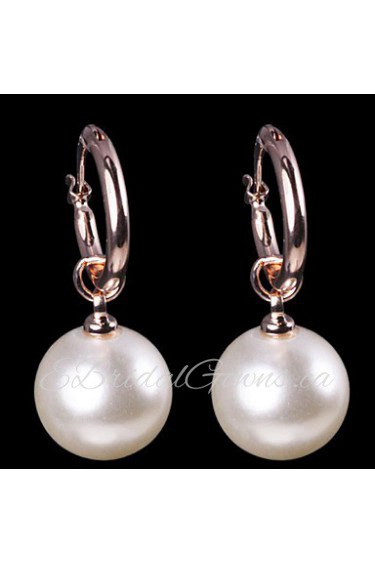 Hoop Earrings Women's Alloy Earring Imitation Pearl