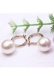 Hoop Earrings Women's Alloy Earring Imitation Pearl