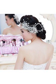 Bride's Crystal Pearl Forehead Wedding Headdress Hair Accessories 1 PC