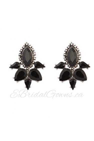 European And American Fashion Water Drops Flower Alloy Earrings Vintage Women Weeding Party Jewelry