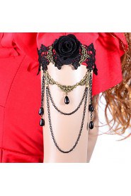 Vintage Lace Big Black Flower Bracelet