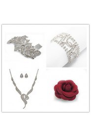 Wedding Suit(Headdress & Necklace & Earrings & Bracelet & Brooch)