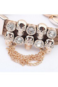 Women's European Style Exaggerated Fashion Punk Skull Bracelet