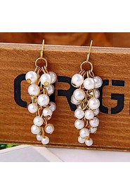 Cute Little Bunches Long Section of Pearl Earrings