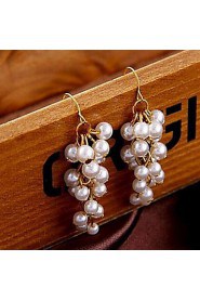 Cute Little Bunches Long Section of Pearl Earrings