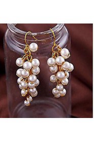 Cute Little Bunches Long Section of Pearl Earrings