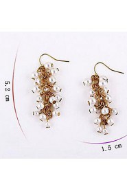 Cute Little Bunches Long Section of Pearl Earrings