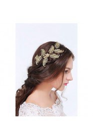 Women's Gold / Alloy Headpiece-Wedding / Special Occasion / Casual Hair Clip 1 Piece Clear Round