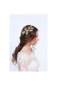 Women's Gold / Alloy Headpiece-Wedding / Special Occasion / Casual Hair Clip 1 Piece Clear Round