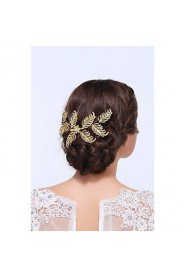 Women's Gold / Alloy Headpiece-Wedding / Special Occasion / Casual Hair Clip 1 Piece Clear Round