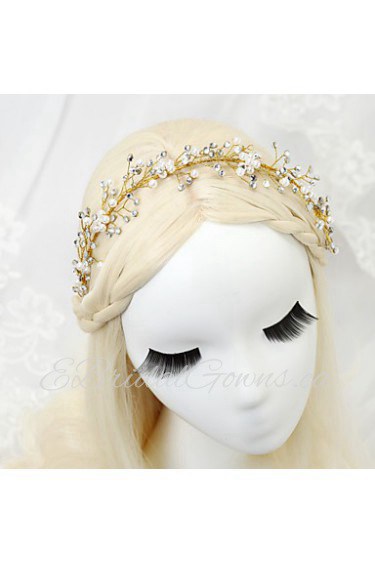 Women's / Flower Girl's Rhinestone / Alloy / Imitation Pearl Headpiece-Wedding / Special Occasion Headbands 1 Piece White Round