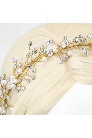 Women's / Flower Girl's Rhinestone / Alloy / Imitation Pearl Headpiece-Wedding / Special Occasion Headbands 1 Piece White Round