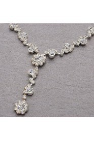 Shining Czech Rhinestones Alloy Plated Wedding Jewelry Set,Including Necklace And Earrings