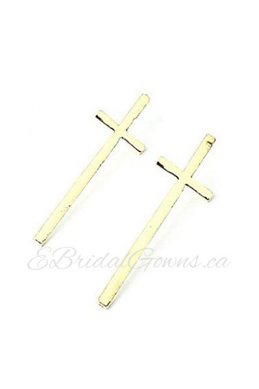 Korean Fashion Earrings Exaggerated Cross Tricolor