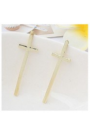 Korean Fashion Earrings Exaggerated Cross Tricolor