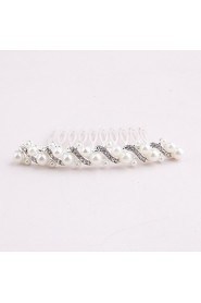 Women's Pearl Headpiece-Wedding / Special Occasion / Casual / Office & Career / Outdoor Hair Combs 1 Piece Clear Round