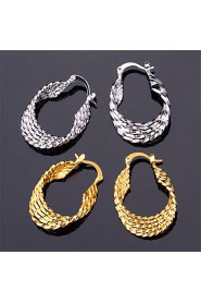 Vintage Women's 18K Real Gold Platinum Plated Earrings Basketball Wives Hoop Earrings for Women