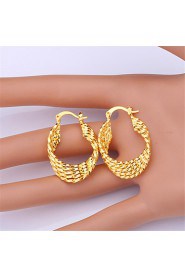 Vintage Women's 18K Real Gold Platinum Plated Earrings Basketball Wives Hoop Earrings for Women