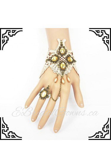 Gothic Retro Court Coffee Golden Bronze Bracelet & Ring