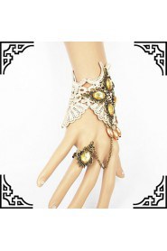 Gothic Retro Court Coffee Golden Bronze Bracelet & Ring