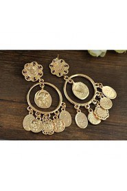 Fashion Newest Italian Design Baroque Royal Wind King Brand Cameo Coin Gold Dangle Earrings for Women