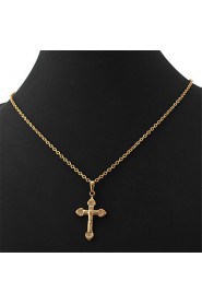 Vintage Crucifix Cro Necklace 2 Colors Platinum /18K Real Gold Plated Pendant for Women Girls