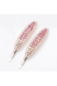 Women's Rhinestone/Alloy Headpiece - Special Occasion/Casual Sweet Hair Pin 2 Pieces