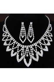 Women's Shiny Luxury Rhinestone Bridal Sets Bridal Accessories Necklace Earrings Set Wedding Party Gift