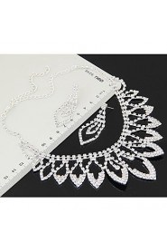 Women's Shiny Luxury Rhinestone Bridal Sets Bridal Accessories Necklace Earrings Set Wedding Party Gift