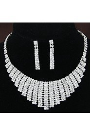 Women's Shiny Elegant Luxury Rhinestone Bridal Sets Bridal Accessories Necklace Earrings Set Wedding Party Gift