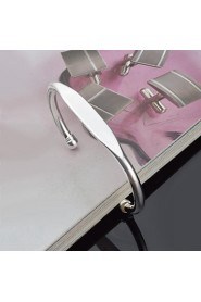 Fashion Sterling Silver Plated Wave Bangle Women's Bracelet