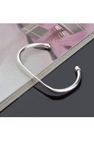 Fashion Sterling Silver Plated Wave Bangle Women's Bracelet