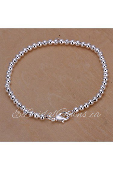 Siver Plated Round Copper Chain Bracelet