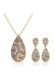 Jewelry Set Women's Anniversary / Wedding / Engagement / Birthday / Gift / Party Jewelry Sets Alloy Rhinestone Necklaces / Earrings Gold