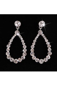 Luxurious Crystal Gender Silver Category With Gemstone For Women Wedding Party Earring