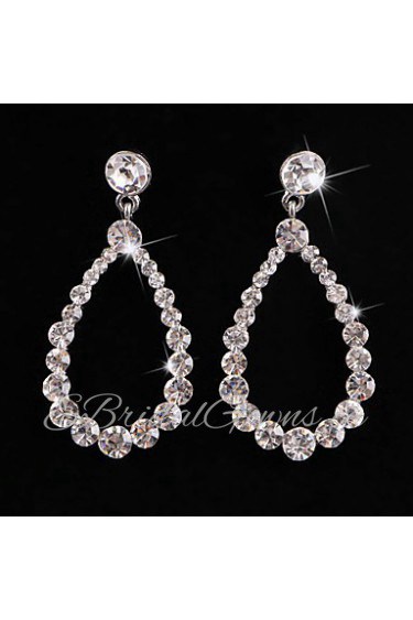 Luxurious Crystal Gender Silver Category With Gemstone For Women Wedding Party Earring