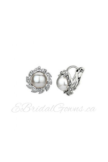 Hoop Earrings Women's Alloy Earring Imitation Pearl