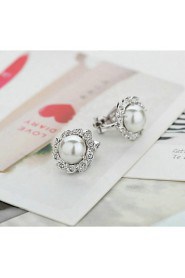 Hoop Earrings Women's Alloy Earring Imitation Pearl