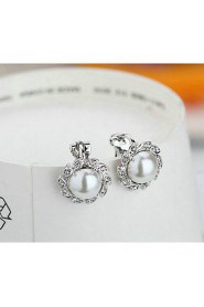 Hoop Earrings Women's Alloy Earring Imitation Pearl