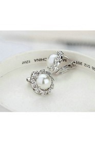 Hoop Earrings Women's Alloy Earring Imitation Pearl